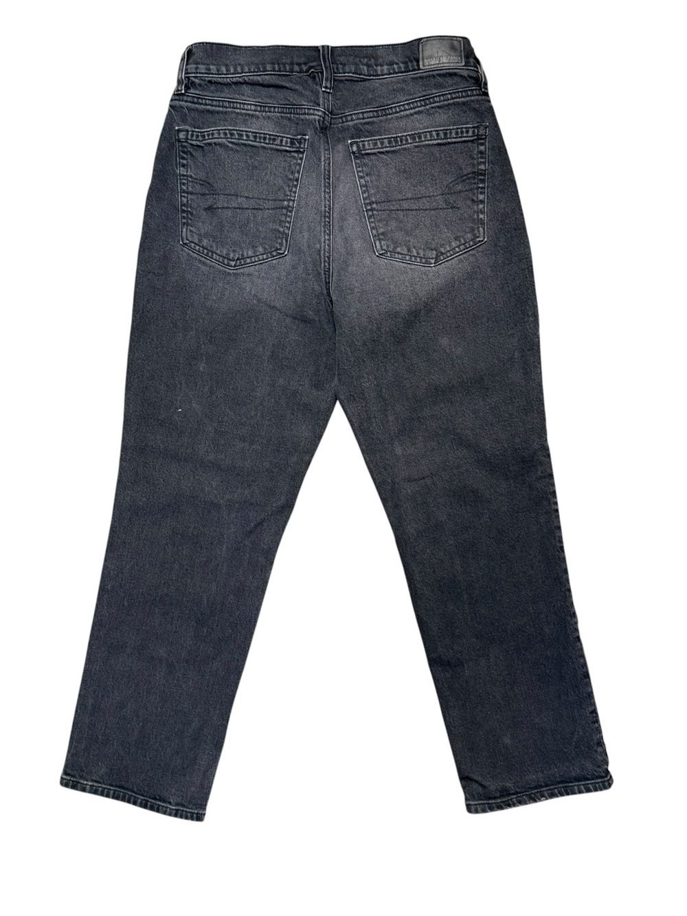 American Eagle Super High Rise Ankle Straight Jeans Black Wash Size 6 Short - Picture 3 of 11